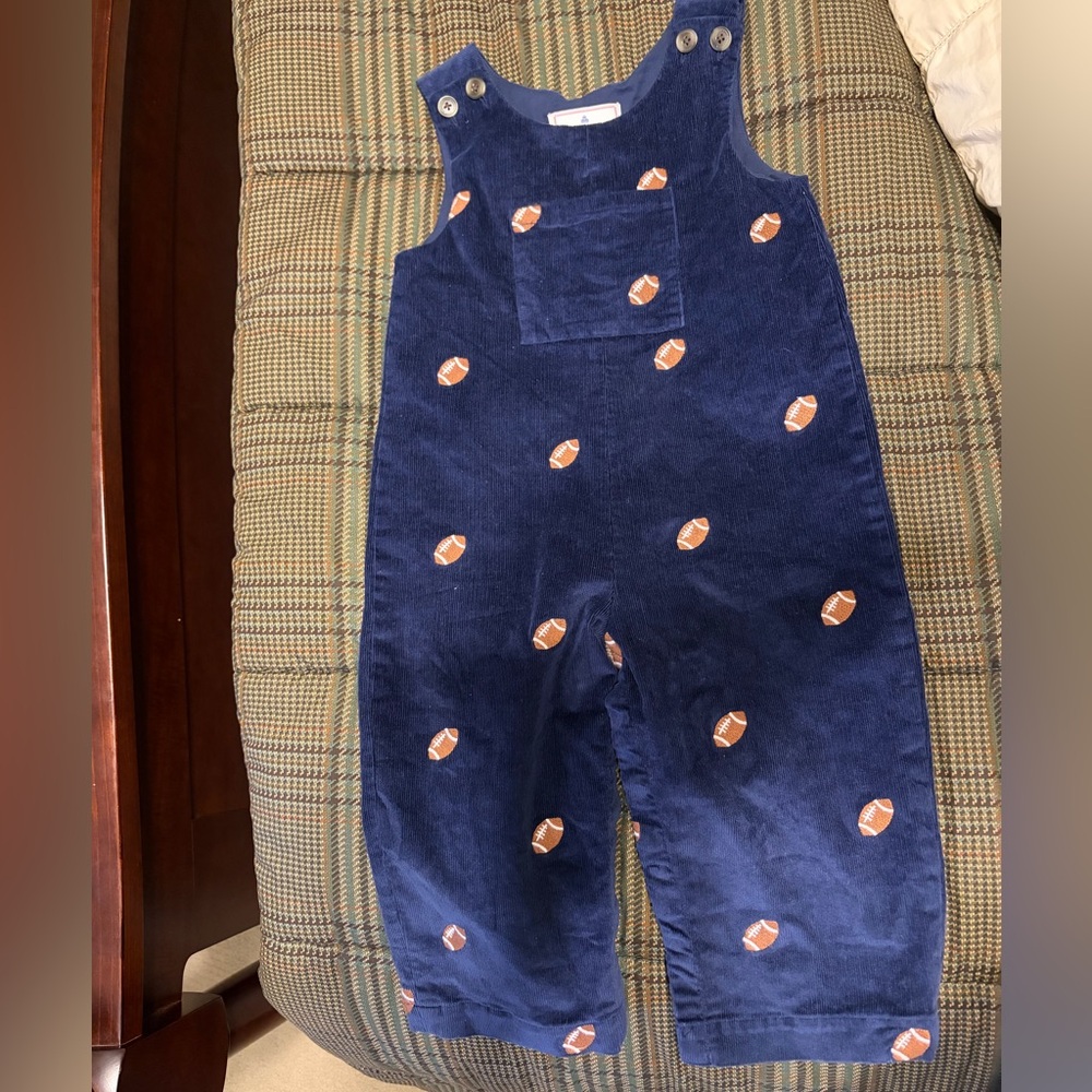 Classic Prep Navy Corduroy Longall with Football Design